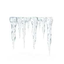 Icicles On A White Background