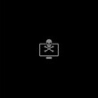 Hacker criminal security internet icon isolated on dark background