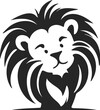 Trendy black and white cute lion logo. Good for business and brands.