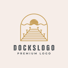 Boat Hoists Piers Lift And Docks Logo Design Template Vector Illustration