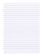 © Nynke - Close up from piece of lined paper wripped out of a book. Copy space. Isolated cutout on a transparent background.