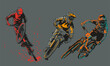 hand draw cross action mountain bike collection
