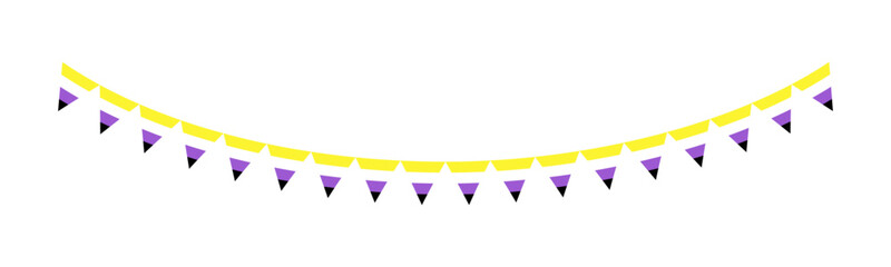 Wall Mural - Gender Nonbinary Flag Garland. Pride month bunting simple vector graphics.