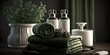 © bahadirbermekphoto - Bathroom towels and soap empty space. Generative AI