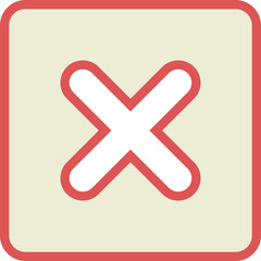 Wall Mural - A red bordered rectangle has an X in the center.