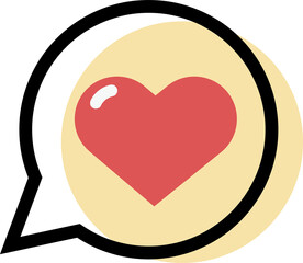 Wall Mural - Dialog with love heart symbol in message bubble