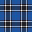 Plaid pattern Thomson tartan in blue, red, black, white. Seamless classic Scottish tartan check vector for autumn winter flannel shirt, blanket, duvet cover, scarf, other modern fashion textile print.