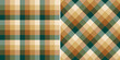 Abstract plaid pattern in green, brown, beige. Seamless mosaic tweed tartan vector check set for spring summer autumn winter scarf, dress, skirt, jacket, other modern everyday fashion fabric print.
