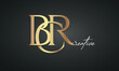 luxury letters BCR golden logo icon  premium monogram, creative royal logo design