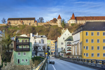 Fototapete - View of Burghausen, Germany
