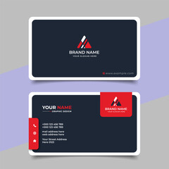 Wall Mural - red modern creative business card and name card horizontal simple clean template vector design