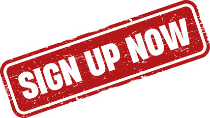 Sticker - Sign up now sign stamp label