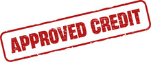 Approved Credit Sign Stamp Label