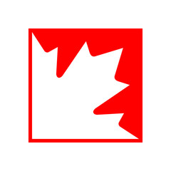 canada maple leaf graphic icon. maple leaf sign in square isolated on white background. symbol of ca