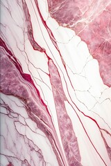 Wall Mural - Natural pattern and texture of white red marble stone, abstract marble structure, marble background. Generative Ai.