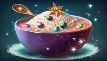  A Bowl Of Cereal With A Star On Top Of It.  Generative Ai