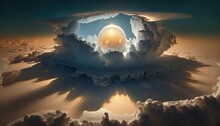  An Image Of A Giant Hole In The Sky With Clouds.  Generative Ai