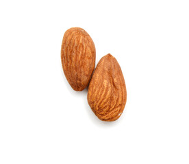 Wall Mural - Almonds isolated on white background