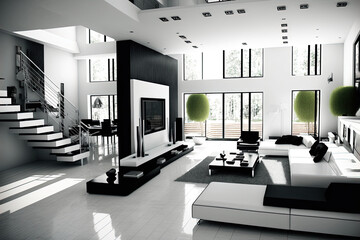 modern living room with furniture