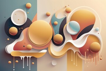 Wall Mural - Abstract geometric shapes color graphic background AI generated