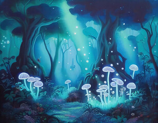 Wall Mural - mushrooms forest