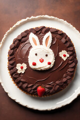 Wall Mural - Easter bunny chocolate cake