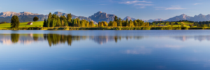 Poster - Panoramic view to alps mountain range in Bavaria, Germany