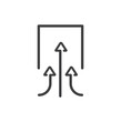 Three arrows symbolizing suction, vector, icon.