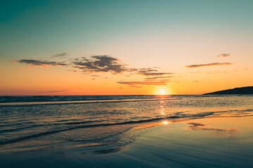 An extremely beautiful sunset on the shore of the Adriatic Sea