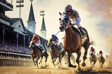 Horse Racing At The Kentucky Derby 
