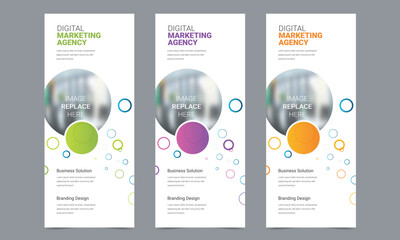 Wall Mural - Roll up banner vector template