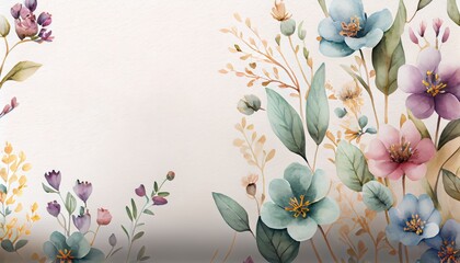 Floral background Illustration with typo or text space, template