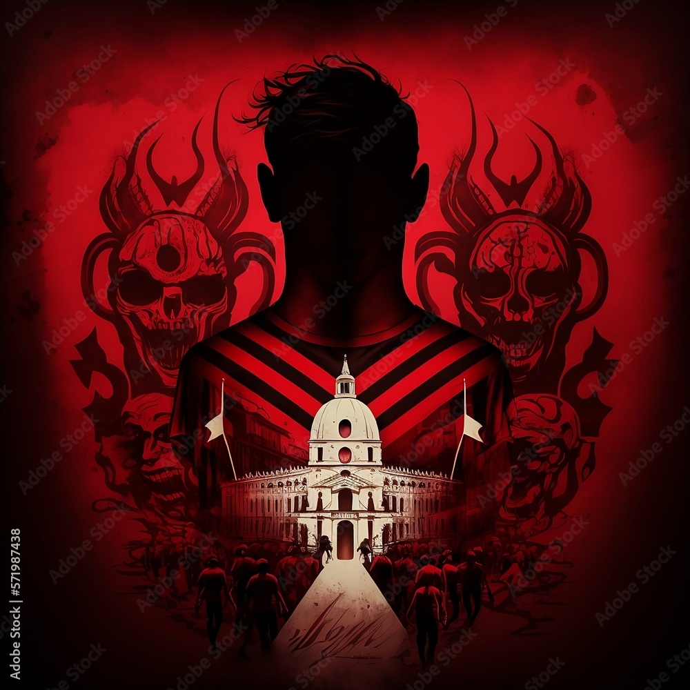 photo of the milan scudetto with a devil behind it Stock Illustration |  Adobe Stock, image size:1000x1000