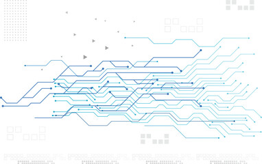 Abstract futuristic circuit board Illustration, Circuit board with various technology elements. Circuit board pattern for technology background. Vector illustration