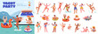 © Macrovector - Yacht Party Flat Set