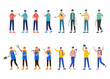 © Johnstocker - Bundle of 4 man character sets, 16 poses of various professions, lifestyles, career
