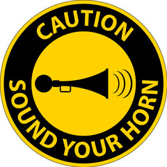 Wall Mural - Caution Sound Your Horn Symbol Sign On White Background