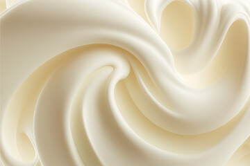 Soft yoghurt ice cream texture satin background, generative ai