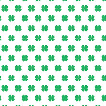 Background With Repeating Four-leaf Clover Pattern For Print, Vector Illustration.