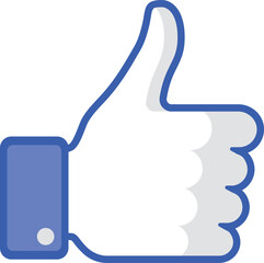 Canvas Print - Thumb up blue icon. Social media like symbol