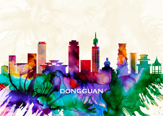 Fototapete - Dongguan Skyline