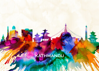 Fototapete - Kathmandu Skyline