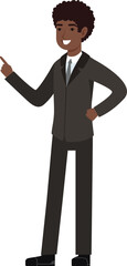 Poster - Black young man in suit. Successful happy businessman