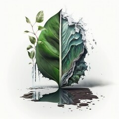 Detailed illustration of environmental sustainability ecology climate change renewable energy concept isolated on a white background, generative ai