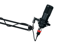 Professional Microphone On A Transparent Background PNG. Sound Recording And Broadcasting Equipment