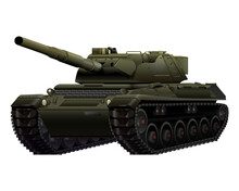 German Leopard I Main Battle Tank In Realistic Style. Military Vehicle. Detailed Colorful PNG Illustration.