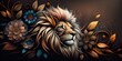 Luxury Beautifull Lion Banner Abstract. Digital AI Illustrations