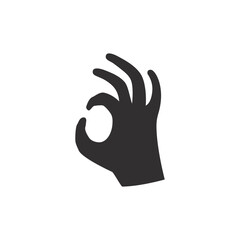 Wall Mural - ok hand gesture logo vector icon illustration