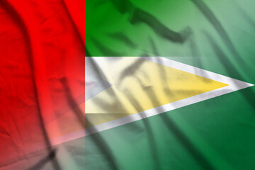 Wall Mural - UAE and Guyana government flag transborder relations GUY ARE
