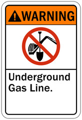 Wall Mural - Pipeline sign and labels underground gas line